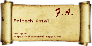 Fritsch Antal névjegykártya